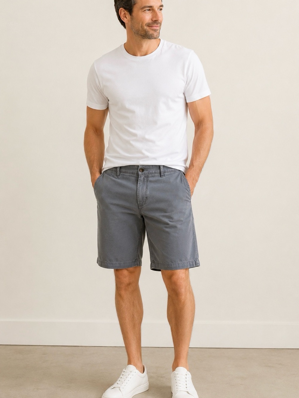 Goodfellow & Co Men’s Linden Chino Shorts Size 32 Gray Stretch 10.5-Inch Inseam